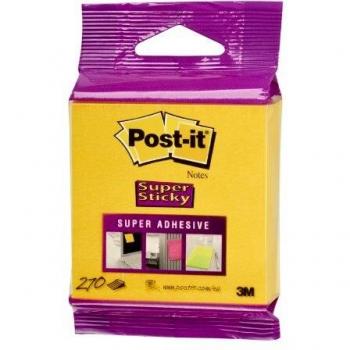 Cubo de Notas Adhesivas Super Sticky 3M, 76 x 76 mm, 270 hojas, color amarillo narcisista