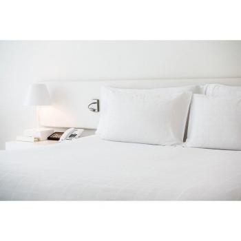 Sábana Encimera Hosteline Iris Premium 100% Algodón Blanco para Cama de 180
