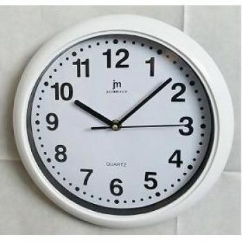 Reloj de Pared Lowell Justaminute 00710B Blanco - Cuarzo, Diámetro 25cm