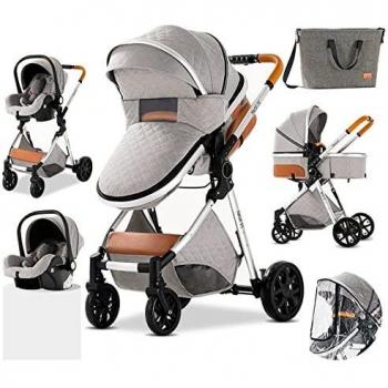 Sillas de Paseo 3 en 1 Cochecito de bebé Cochecito de bebé reclinable Cochecito de bebé plegable Cuna de bebé Cochecito de recién nacido