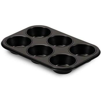 Formegolose Molde pzas, 18,5 x 27 cm, Acero, Negro, 6 muffins