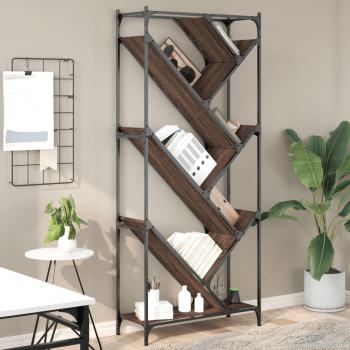 Estantería de madera y metal multicapa 79x30x180cm Roble Marrón