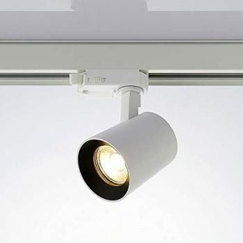 Sistema de iluminación de riel trifásico proyector Iavo, blanco, GU10, moderno, para salón y comedor