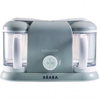 BÉABA Babycook Duo, Robot de cocina infantil 4 en 1, Tritura, cocina y cuece al vapor, Rápido en 15 minutos, Comida casera para bebés y niños, Capacidad XXL, 2 x 200 ml, Gris