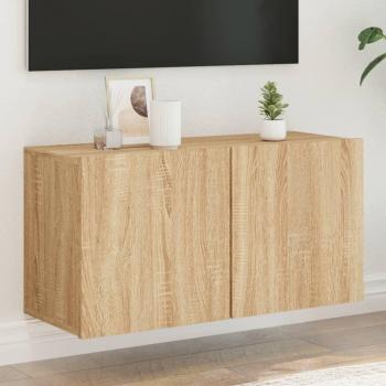 Mueble para TV de pared roble Sonoma 80x30x41 cm vidaXL, Mueble de salón, Mesa de TV