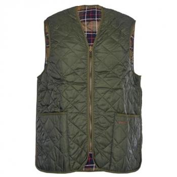 Barbour Quilted Mens Waistcoat/Zip-In Liner - Olive - Size 38 (Chest)