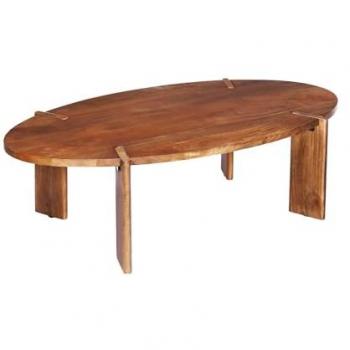 Mesa de centro ovalada de madera maciza de mango 120 cm - Reva