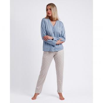 Pijama Abierto Manga Larga You Are Enough azul