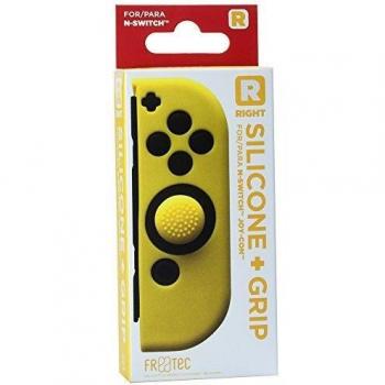 FR·TEC - Funda Silicona + Grip Para Joy- Con Amarillo Derecho - Nintendo Switch