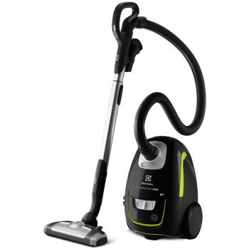 Electrolux UltraSilencer Green Plus - Aspiradora silenciosa con bolsa y cepillo AeroPro Parketto Pro Negro, color ébano y verde