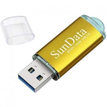SunData Memorias USB 32GB Pen Drive USB 3.0 Flash Drive Diseño Mini Almacenamiento de Datos hasta 90MB/s,