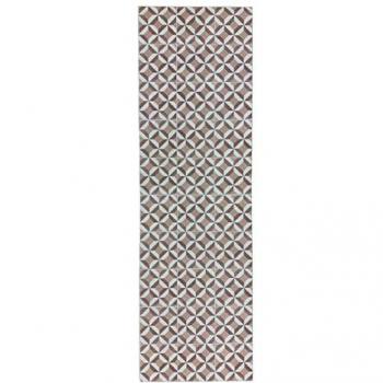 Alfombra Vinilo Hidráulica Geométrica Vintage 60x80 cm - Rombos Color Salmón, Beige y Marrón