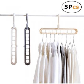 Perchas de armario para ahorro de espacio de almacenamiento, mágico organizador de ropa, colores al azar, 5 unidades