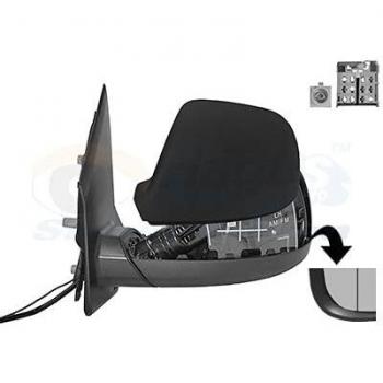 Espejo retrovisor VAN WEZEL 5791805 - Espejo lateral derecho, eléctrico, con ajuste manual, acabado en negro, compatible con varios modelos de automóviles