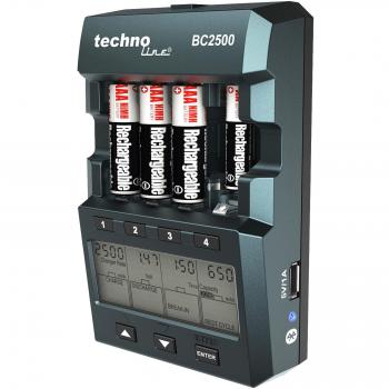 Technoline Bc 2500 - Cargador de Batería para 1-4X Pila Aa Mignon / Aaa Micro
