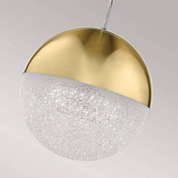 Lámpara colgante LED Moonlit, dorada, aluminio, Ø 20 cm, esfera