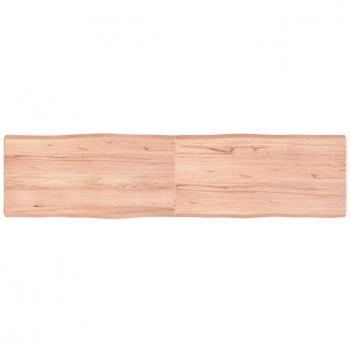 Tablero de mesa de madera de roble tratado con borde natural en color marrón claro, dimensiones 160x40x6 cm