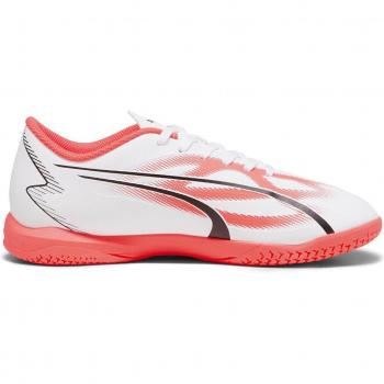Zapatillas de fútbol sala para niños Puma Ultra Play IT 107535-01 (Puma White-Puma Black-Fire Orchid)
