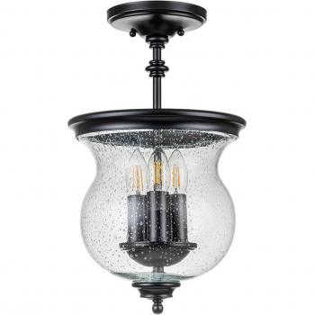 Lámpara colgante Pickering Lane de Feiss, 3 luces, color negro