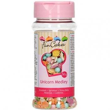 FunCakes Sprinkles Medley Mezcla de Decoraciones de Azúcar de Temática Unicornio 50 g