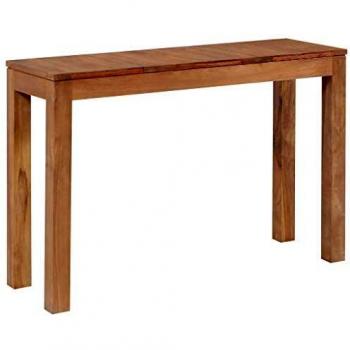 vidaXL Teca Mesa Consola de Madera de Teca Maciza Acabado Natural 110x35x76cm