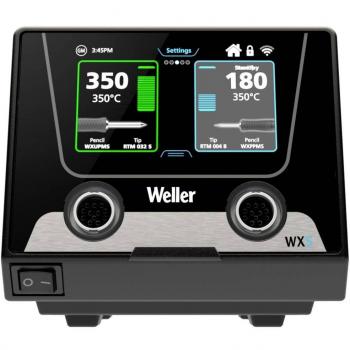 Estación de soldadura digital Weller Wxsmart 300 W, temperatura ajustable de 100 a 450 °C, unidad de alimentación de 2 canales