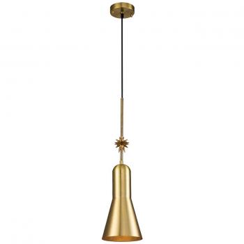 Lámpara colgante Etoile de Elstead, 1 luz, diámetro 17,8 cm, acabado en latón antiguo y pan de oro