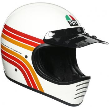 Casco de moto AGV Legends X101 Dakar 87 - Blanco Rojo Naranja (XS) ECE Multi