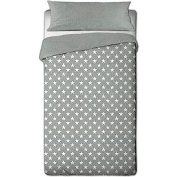 Sisomdos Stars kid - Funda nórdica de cama, color gris, 160 x 260 cm