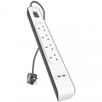 Belkin BSV401AF2M 4salidas AC 2m Blanco limitador de tensión - Regleta