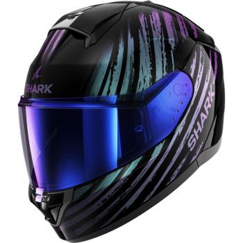Casco de Moto Integral Shark Ridill 2 Assya Negro Azul Lila (M)