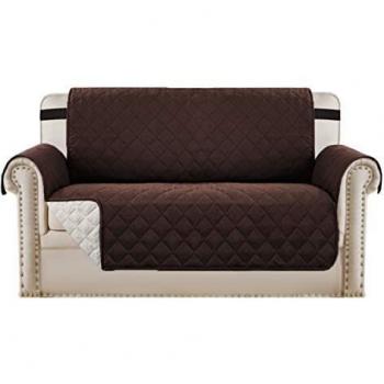 BellaHills Protectores de sofá Impermeables de 2 plazas de Mascotas/Perros Fundas de sofá Fundas de Muebles Antideslizantes Color Reversible