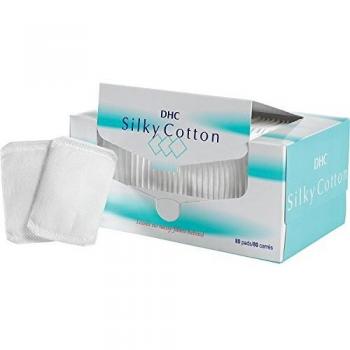 DHC Silky Cotton Cosmetic Pads - 80 Soft Absorbent Squares