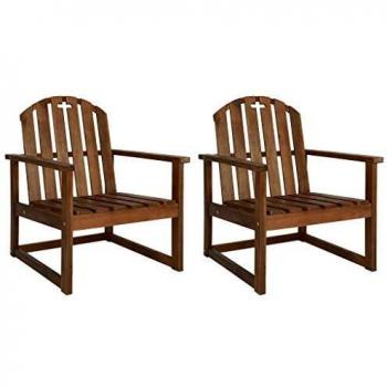 Capella Classic Solid Acacia Wood Garden Sofa Dining Chairs – Set of 2