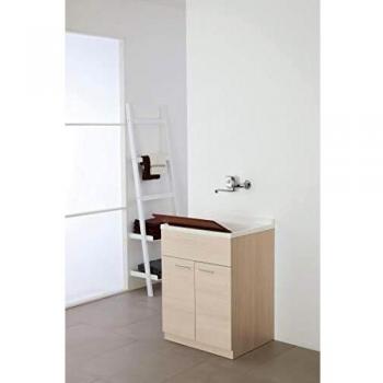 Fregadero 2 puertas Alerce 60x50 cm con vasca de resina y mesa de lavado