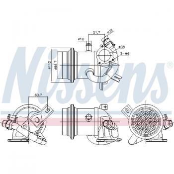 Enfriador EGR NISSENS 989424 - Radiador de gases de escape, retorno de gases