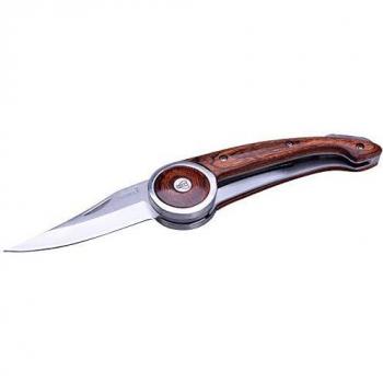 LAGUIOLE - Cuchillo plegable Mango de madera exótica - Acero inoxidable, madera de Pakka - Cuchillo plegable para uso diario - Caja de regalo - acero inoxidable, madera de pakka - Marrón oscuro