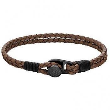 Tommy Hilfiger Jewelry Pulsera para Hombre de Piel Marrón - 2790198S
