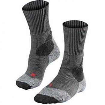 Falke TK4 Lana Antiburbujas Gruesas 1 Par Calcetines para Senderismo, Mujer, Gris, DE: 35-36