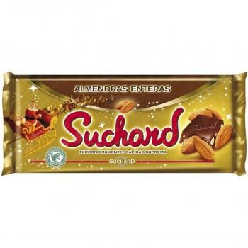 Suchard Turrón De Chocolate Con Leche Y Almendras Enteras Navideño - 260 Gramos