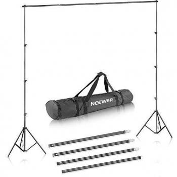 Neewer soporte de fondo sistema de soporte 26m x 3m con funda de transporte para fondos de muselinas papel y lienzo