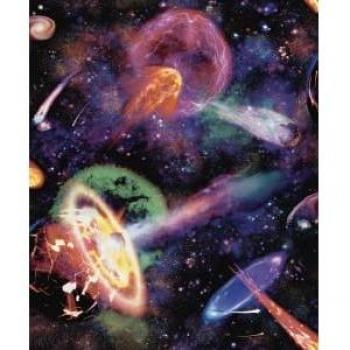 Holden Decor Nebula Multi Wallpaper - 10.05m x 53cm, Multicoloured Cosmic Space Planets Children's Bedroom Wallpaper