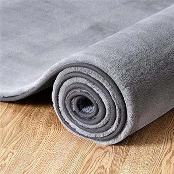 Bedsure Alfombra Salón Lavable Gris - Alfombra Recibidor de Pelo Corto Suave Peluda, Alfombra Sala Lavable, 120x170 cm