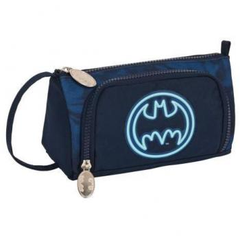 Estuche Escolar Batman Legendary Azul Marino 20 x 11 x 8.5 cm con Bolsillo Desplegable