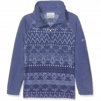 Columbia Glacial – Forro Polar 1/2 con Cremallera para niña, Color Eve Nordic Stripe, tamaño Small