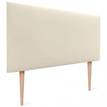 Cabecero Tapizado AQUALINE de Polipiel Liso Vainilla 90x105cm con Patas para Camas 70/80/90