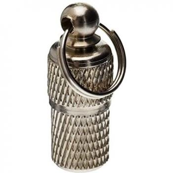Pet ID Tag Cylinder Chrome Metal Address Holder