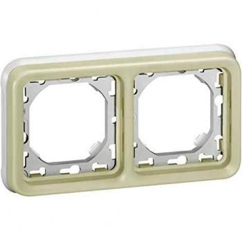 Legrand - 069694 placa 2 elem. horiz. blanco plexo ii comp. Ref. 6565130204