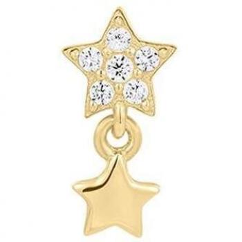 Ear Candy - Piercing Dropping Stars de plata bañado en oro amarillo 18k