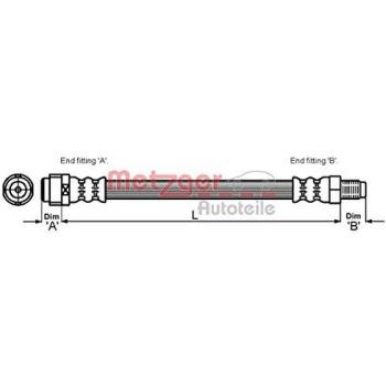 Metzger 4114082 Tubo flexible de frenos